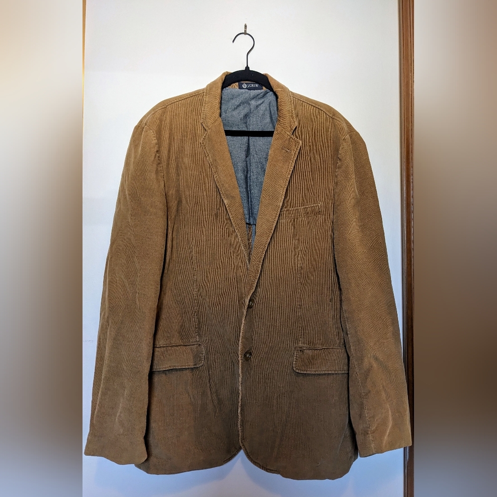 J. Crew Single Breasted Camel Colored Holiday Academic Corduroy Blazer sz XL